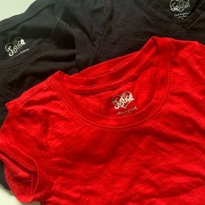 3 justice plain short sleeve t-shirts size 8.